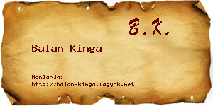 Balan Kinga névjegykártya